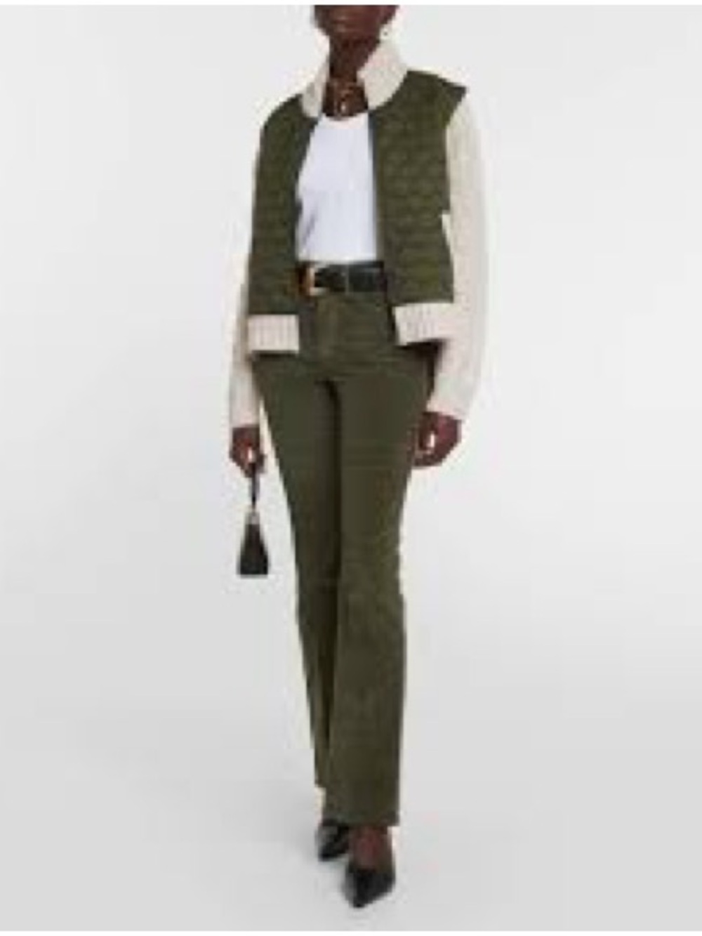 NWT Veronica Beard Cameron Cord Bootcup Olive Green Size 32